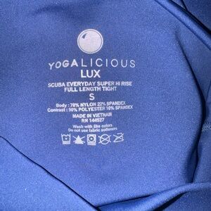 Yogalicious Lux Hi Rise Full Length Tights in Blue